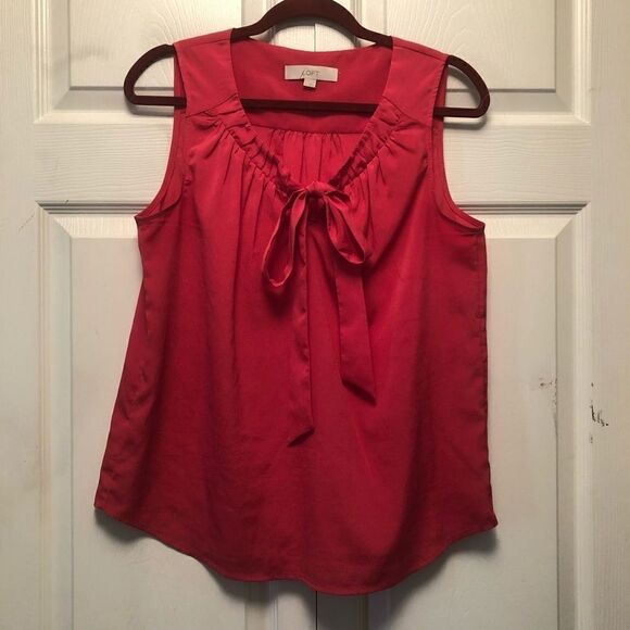 LOFT Keyhole Bow Tie Top - Picture 1 of 3